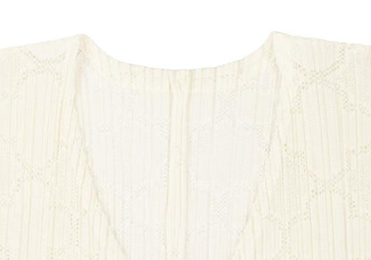 PLEATS PLEASE 18SS Pleated Mesh Cardigan Cream Size 3