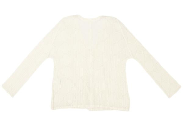 PLEATS PLEASE 18SS Pleated Mesh Cardigan Cream Size 3