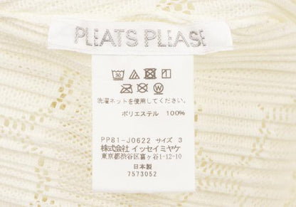 PLEATS PLEASE 18SS Pleated Mesh Cardigan Cream Size 3