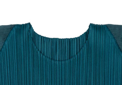PLEATS PLEASE Pleated Tunic Blouse Blue Size 3