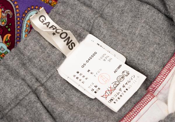 COMME des GARCONS Cotton Paisley Panel Red Multi Skirt Size M