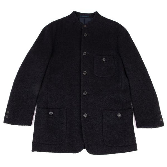 ISSEY MIYAKE MEN Wool Blend Textured Dark Purple Jacket Size M