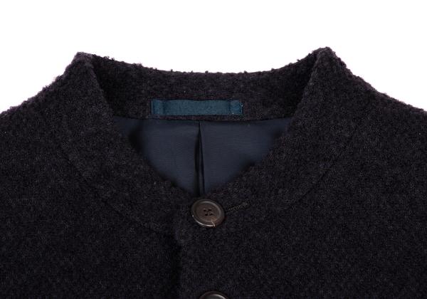 ISSEY MIYAKE MEN Wool Blend Textured Dark Purple Jacket Size M
