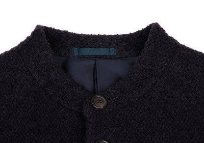 ISSEY MIYAKE MEN Wool Blend Textured Dark Purple Jacket Size M