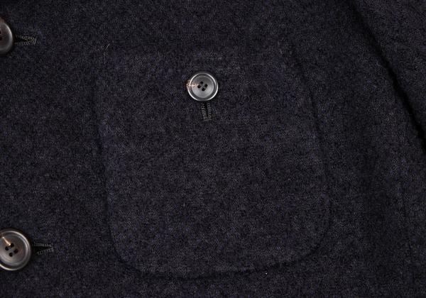 ISSEY MIYAKE MEN Wool Blend Textured Dark Purple Jacket Size M