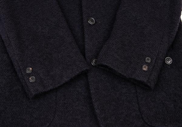 ISSEY MIYAKE MEN Wool Blend Textured Dark Purple Jacket Size M