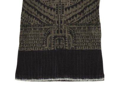 ISSEY MIYAKE Pleated Fringe Allover Print Top Green Size M