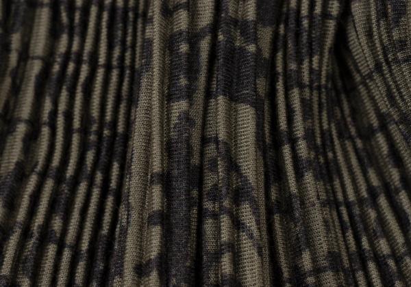 ISSEY MIYAKE Pleated Fringe Allover Print Top Green Size M