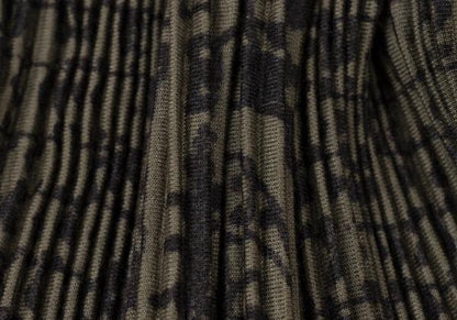ISSEY MIYAKE Pleated Fringe Allover Print Top Green Size M