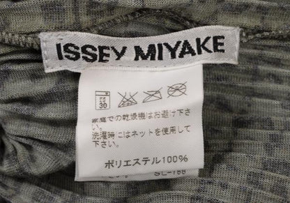 ISSEY MIYAKE Pleated Fringe Allover Print Top Green Size M