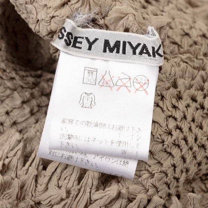 ISSEY MIYAKE Thorn Pleat High Neck Top Brown Size M