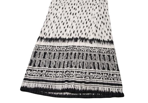ISSEY MIYAKE Pleated Patterned Wrap Skirt Size 2