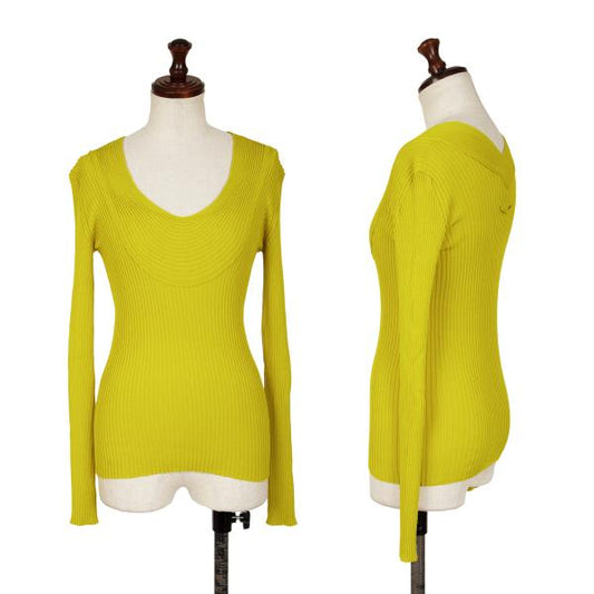 Jean Paul GAULTIER MAILLE FEMME Ribbed Sweater Green Size S