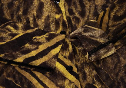 Jean Paul GAULTIER Leopard Power Net Shirt Brown Size S