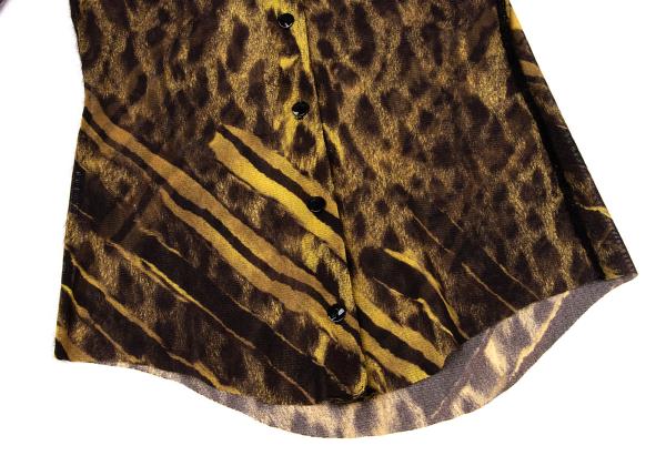 Jean Paul GAULTIER Leopard Power Net Shirt Brown Size S