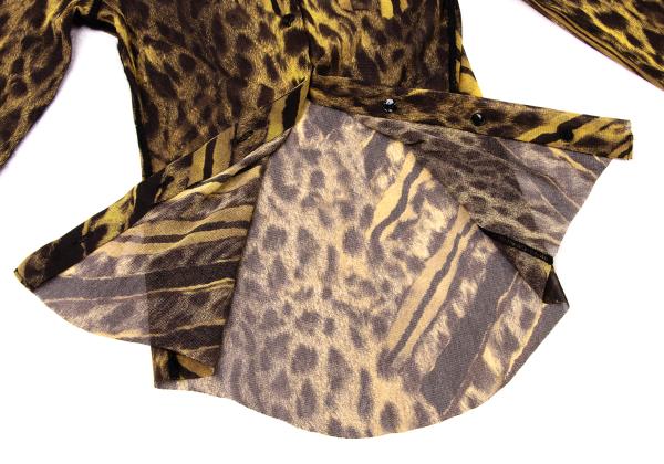 Jean Paul GAULTIER Leopard Power Net Shirt Brown Size S
