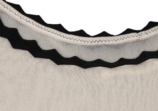 Jean Paul GAULTIER Piping Neck Power Net Top Ivory Size S