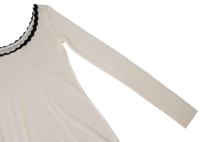 Jean Paul GAULTIER Piping Neck Power Net Top Ivory Size S