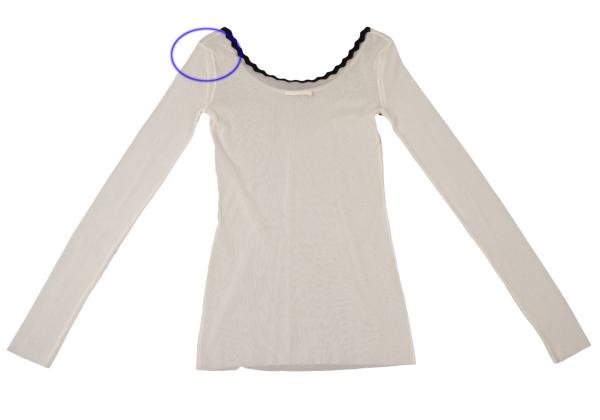 Jean Paul GAULTIER Piping Neck Power Net Top Ivory Size S
