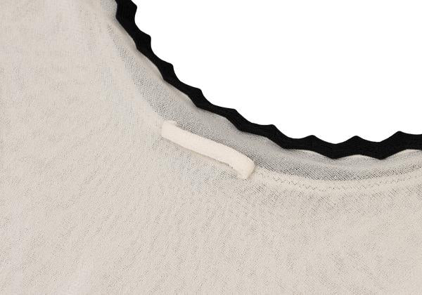 Jean Paul GAULTIER Piping Neck Power Net Top Ivory Size S