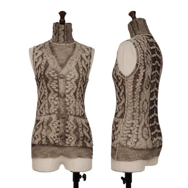 Jean Paul GAULTIER Cable Knit Print Power Top White Size S