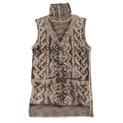 Jean Paul GAULTIER Cable Knit Print Power Top White Size S