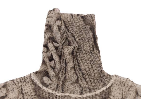 Jean Paul GAULTIER Cable Knit Print Power Top White Size S