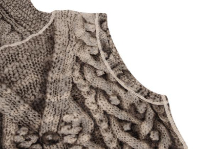 Jean Paul GAULTIER Cable Knit Print Power Top White Size S