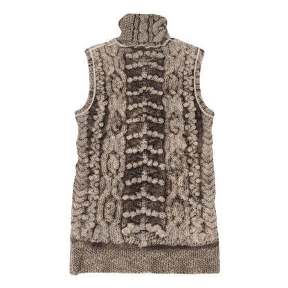 Jean Paul GAULTIER Cable Knit Print Power Top White Size S