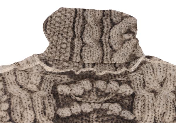 Jean Paul GAULTIER Cable Knit Print Power Top White Size S
