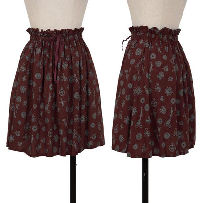 JUNIOR GAULTIER Rayon Pleated Pattern Skirt Multi Size 40