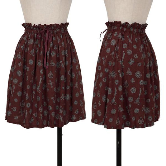 JUNIOR GAULTIER Rayon Pleated Pattern Skirt Multi Size 40