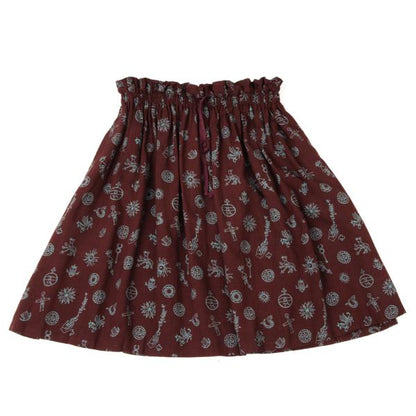 JUNIOR GAULTIER Rayon Pleated Pattern Skirt Multi Size 40