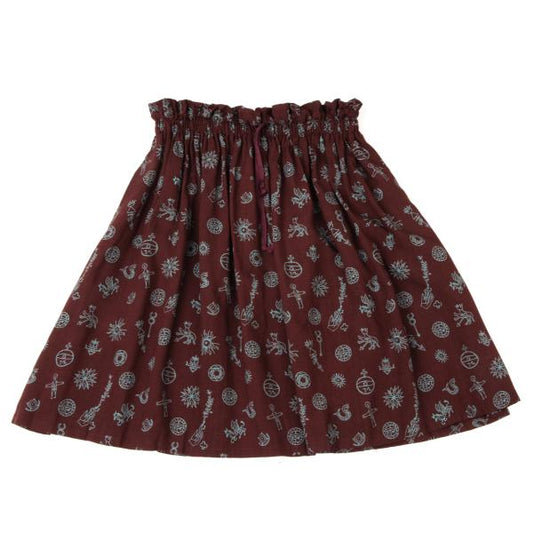 JUNIOR GAULTIER Rayon Pleated Pattern Skirt Multi Size 40