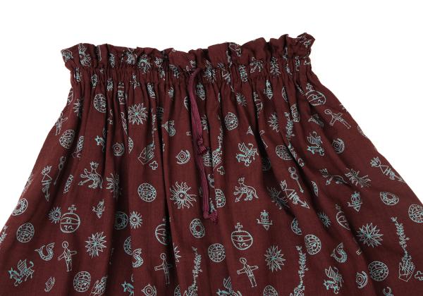 JUNIOR GAULTIER Rayon Pleated Pattern Skirt Multi Size 40