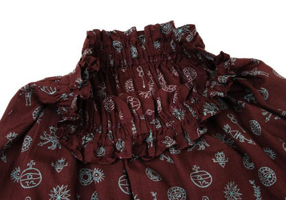 JUNIOR GAULTIER Rayon Pleated Pattern Skirt Multi Size 40