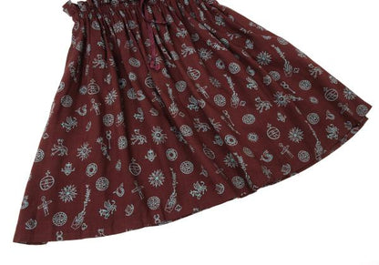 JUNIOR GAULTIER Rayon Pleated Pattern Skirt Multi Size 40