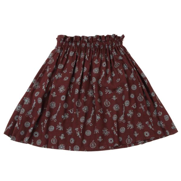JUNIOR GAULTIER Rayon Pleated Pattern Skirt Multi Size 40