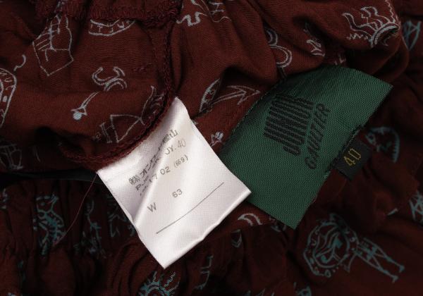 JUNIOR GAULTIER Rayon Pleated Pattern Skirt Multi Size 40