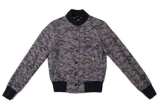 Lucien PellatFinet Camo Back Skull Bomber Gray Size S