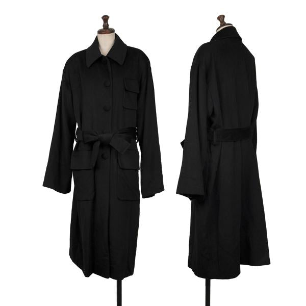 MOSCHINO COUTURE Wool Belted Coat Black Size M