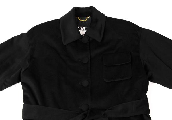 MOSCHINO COUTURE Wool Belted Coat Black Size M