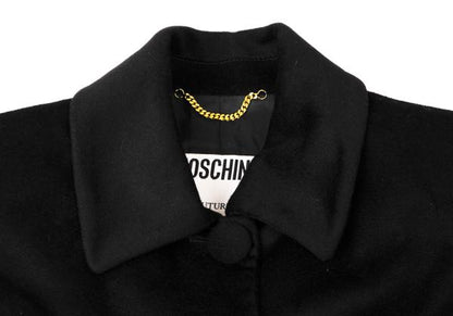MOSCHINO COUTURE Wool Belted Coat Black Size M