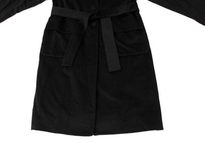 MOSCHINO COUTURE Wool Belted Coat Black Size M