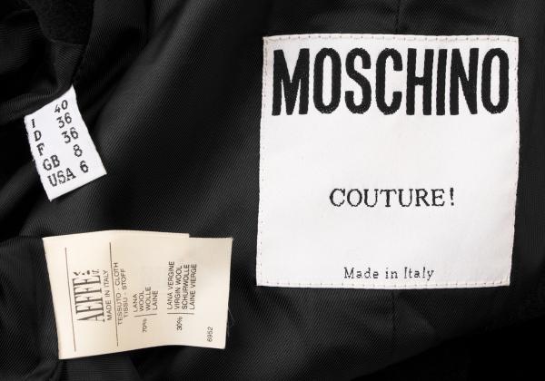 MOSCHINO COUTURE Wool Belted Coat Black Size M