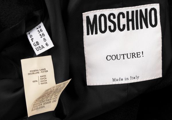 MOSCHINO COUTURE Wool Belted Coat Black Size M