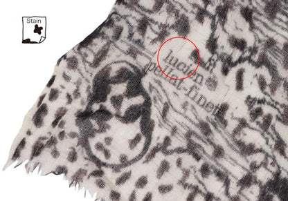 Lucien PellatFinet Cashmere Skull Print Scarf Beige Size F