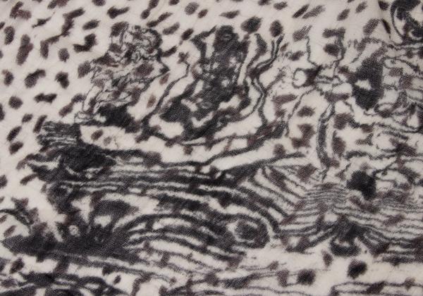 Lucien PellatFinet Cashmere Skull Print Scarf Beige Size F