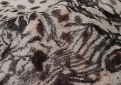 Lucien PellatFinet Cashmere Skull Print Scarf Beige Size F