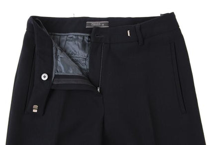 PRADA Wool Center Crease Straight Pants Navy Size 38